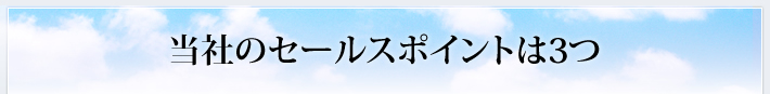 当社のセールスポイントは3つ